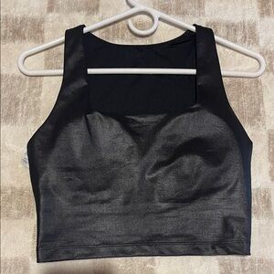Marika Black Satin-Look Crop Top